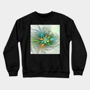 Colorful Fantasy Modern Abstract Flower Fractal Crewneck Sweatshirt